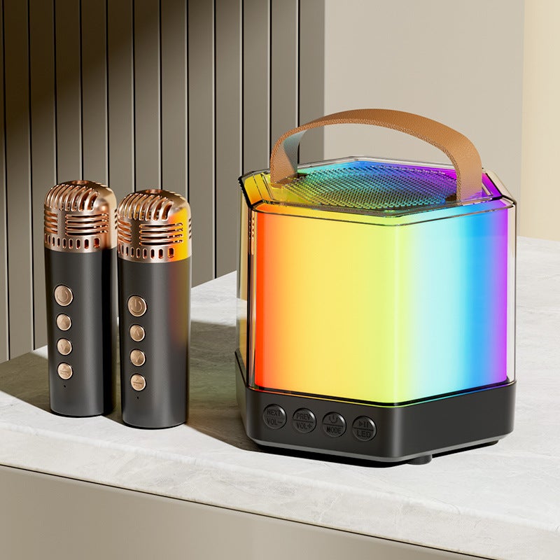 Q6 Wireless Bluetooth Audio Home Colorful Karaoke Microphone Portable Outdoor Speaker Microphone All-In-One Machine - Image 1